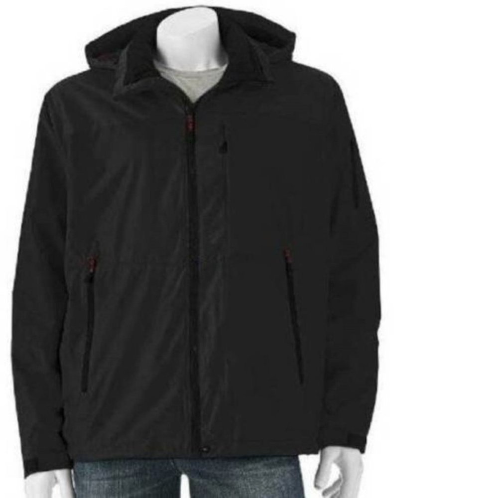 Mens Winter Jacket Hemisphere Black M Wind Water Resistant Down Alt Fill Hooded